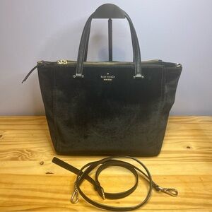 kate spade dawn black velvet mini kona classic satchel crossbody